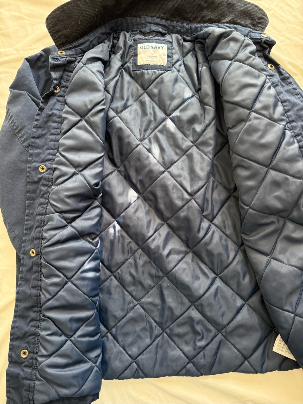 Old Navy Small Navy Utility Field Jacket with Corduroy Collar Chore Barn Work - Picture 5 of 11